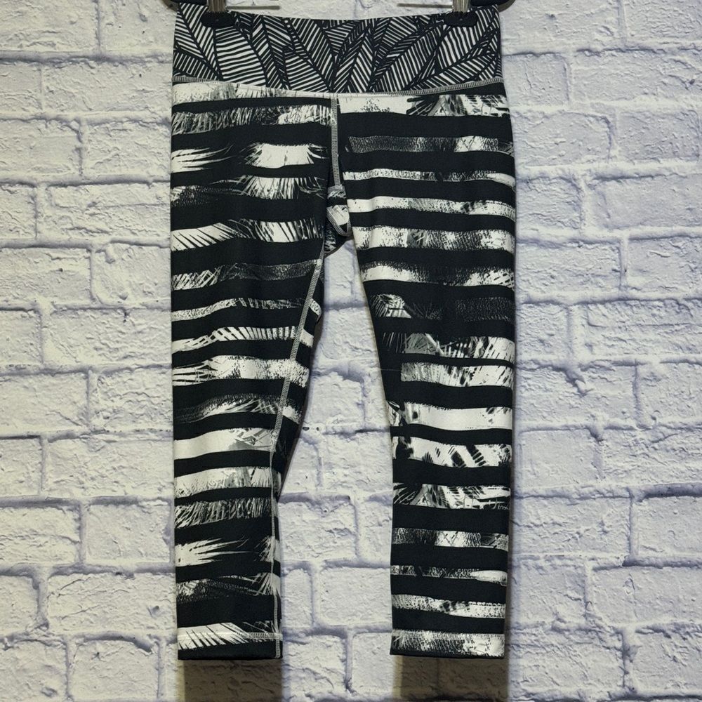 Lululemon Wunder Under Crop II Full-On Luon Shady Palms/Banana/Leaf/Gingham 8
